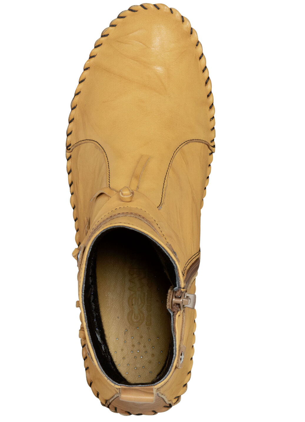Gemini Mokassin-Stiefelette mit Knitter-Struktur