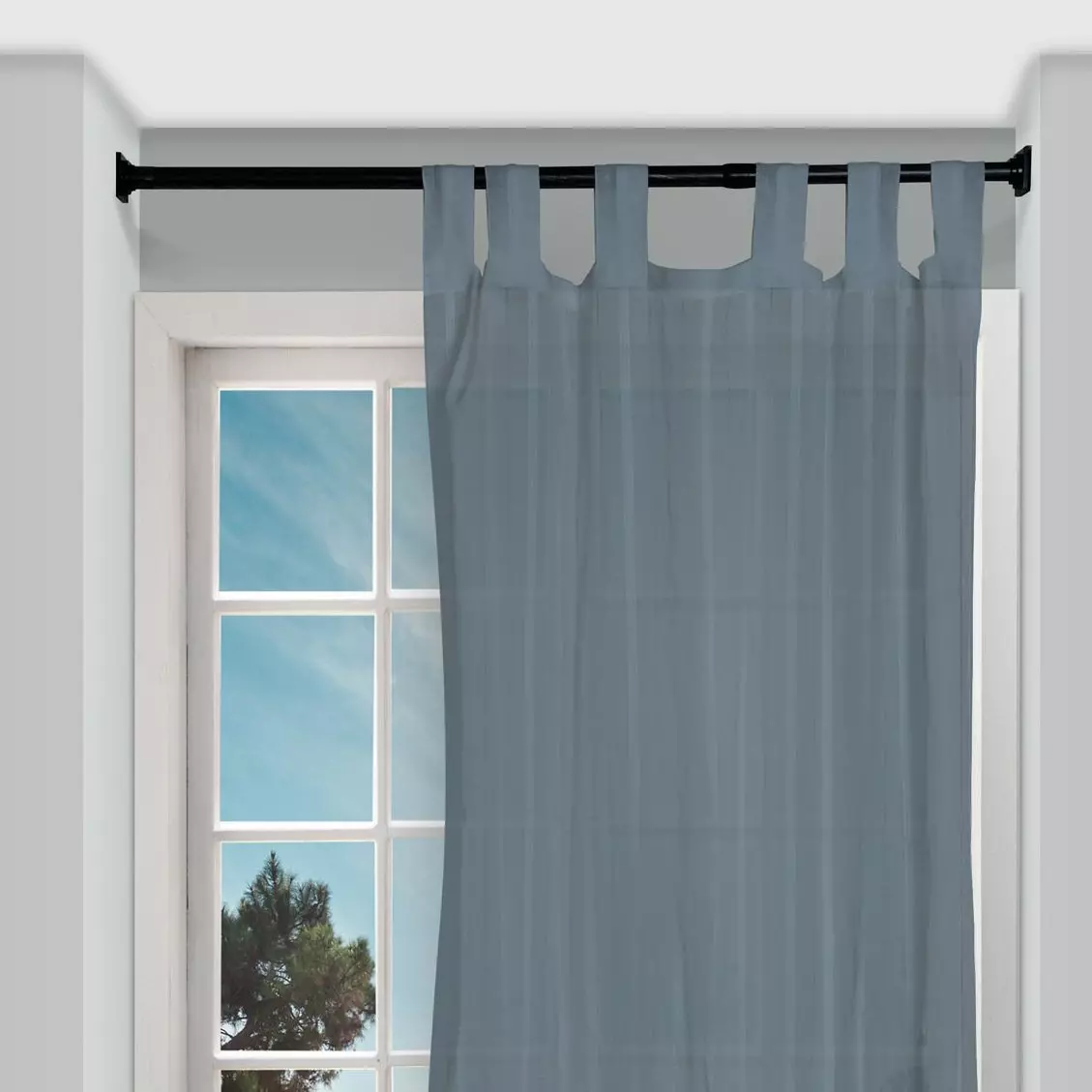 Tringle autobloquante extensible (L70 - L120 cm/ D22 mm) Carré Noir