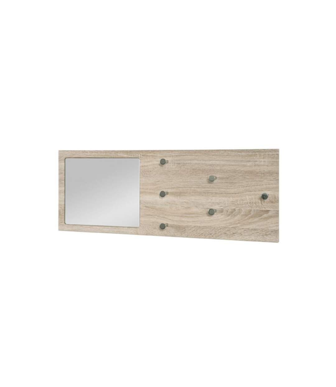 Paris Prix - Patère Murale & Miroir Design chêne 80cm Chêne Clair