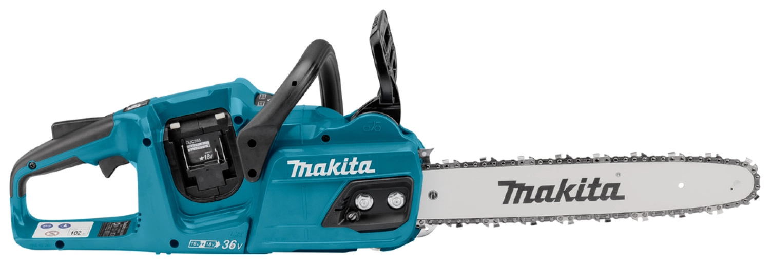 Makita DUC355PT2J 2x18V Li-Ion accu kettingzaag set (2x 5,0Ah) in Mbox - 350mm