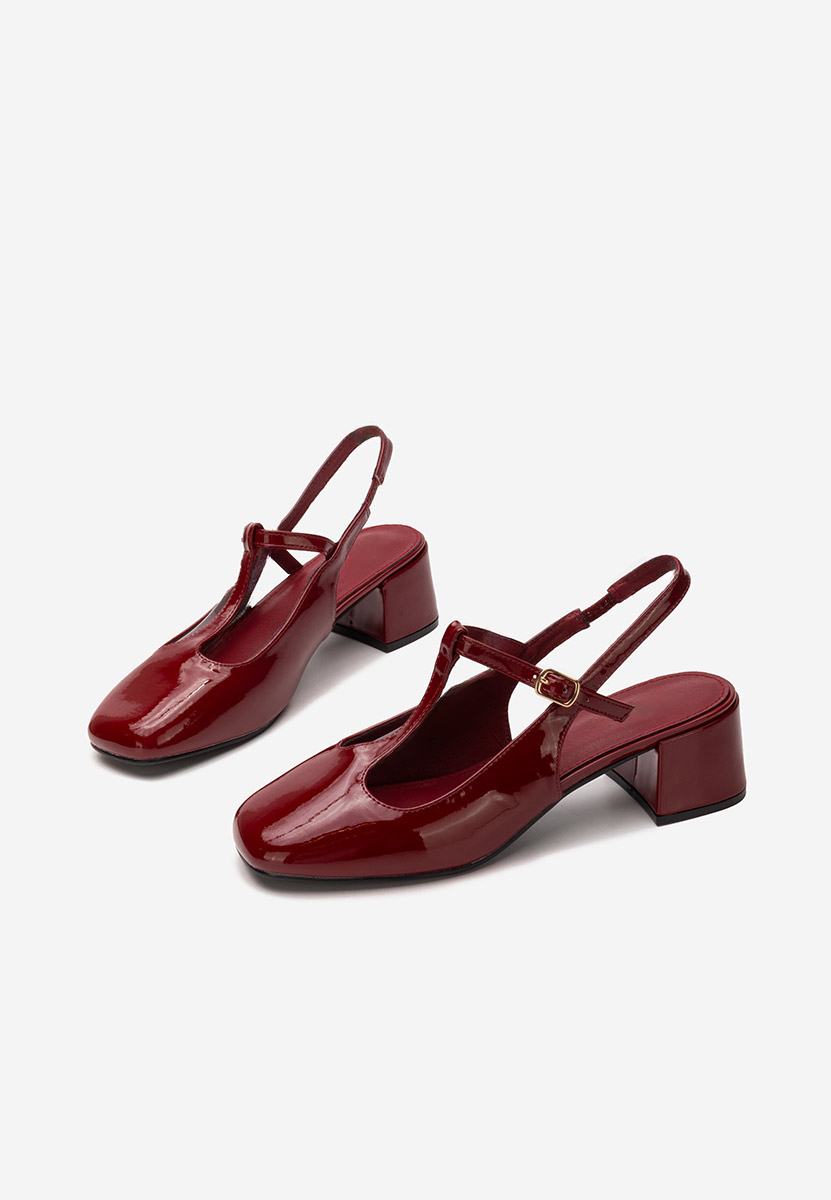 Chaussures à talon épais rouges Beatrina