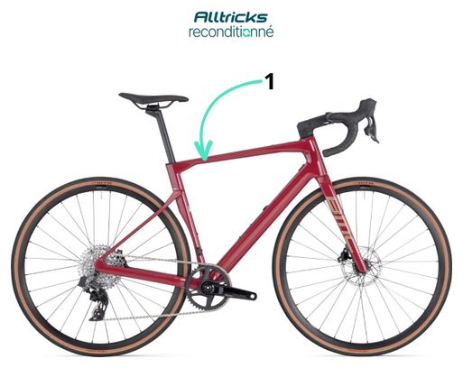 Vélo de Route BMC Roadmachine X Two Sram Rival XPLR eTap AXS 12V 700 mm Rouge Dark - Produit Reconditionné