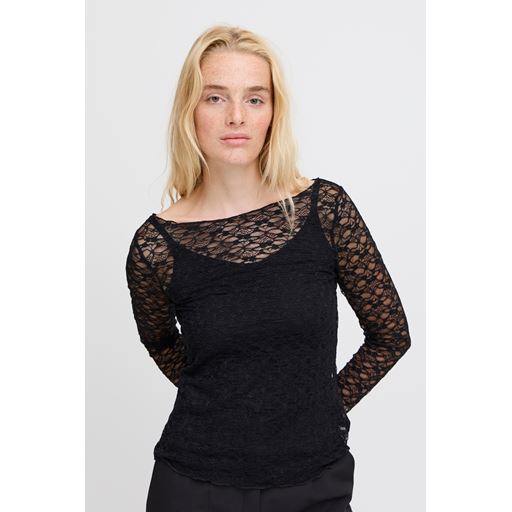 Ichi Perla Bluse, Black, L