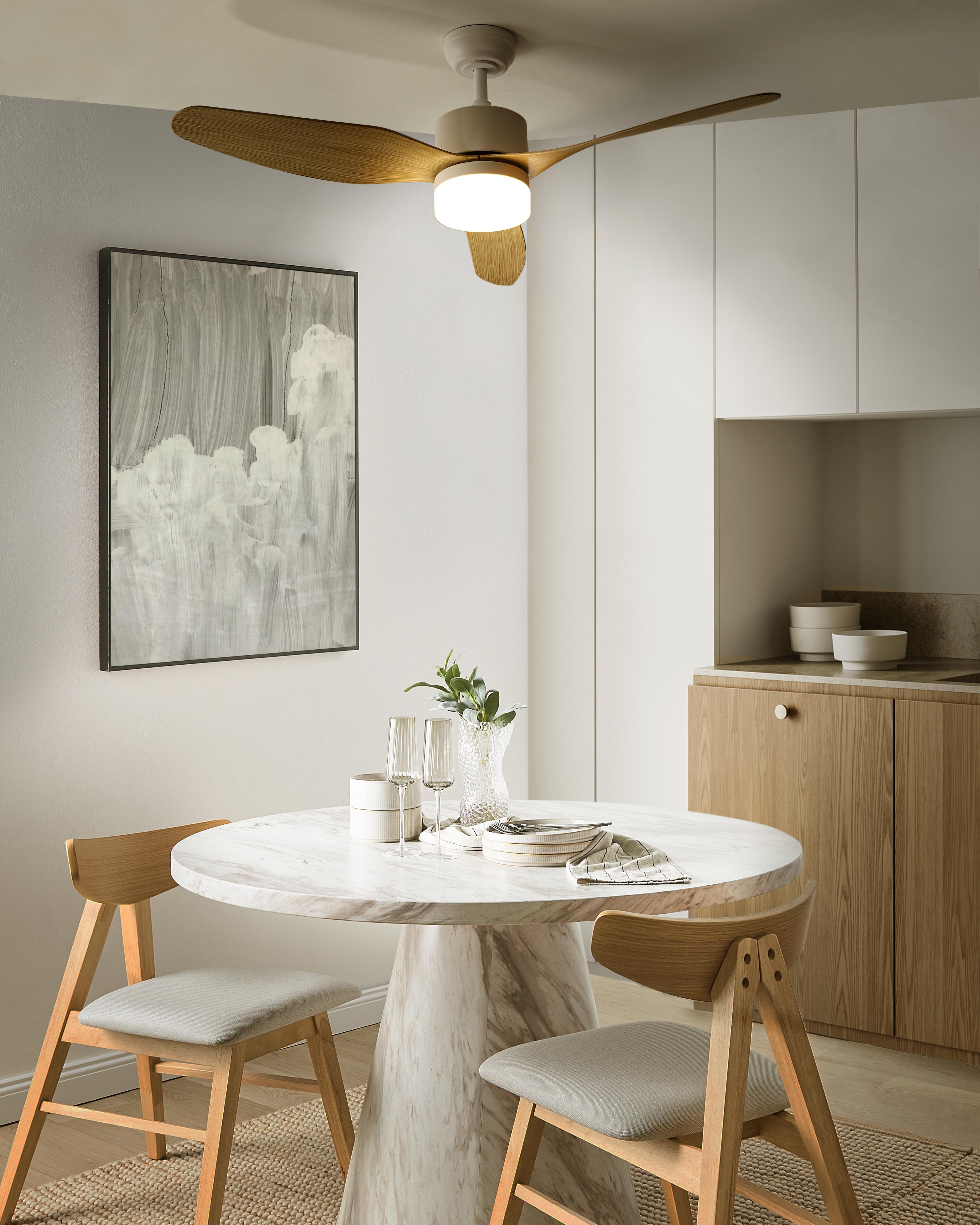 Plafondventilator met verlichting ANDERSON met afstandsbediening LED Lichtbruin