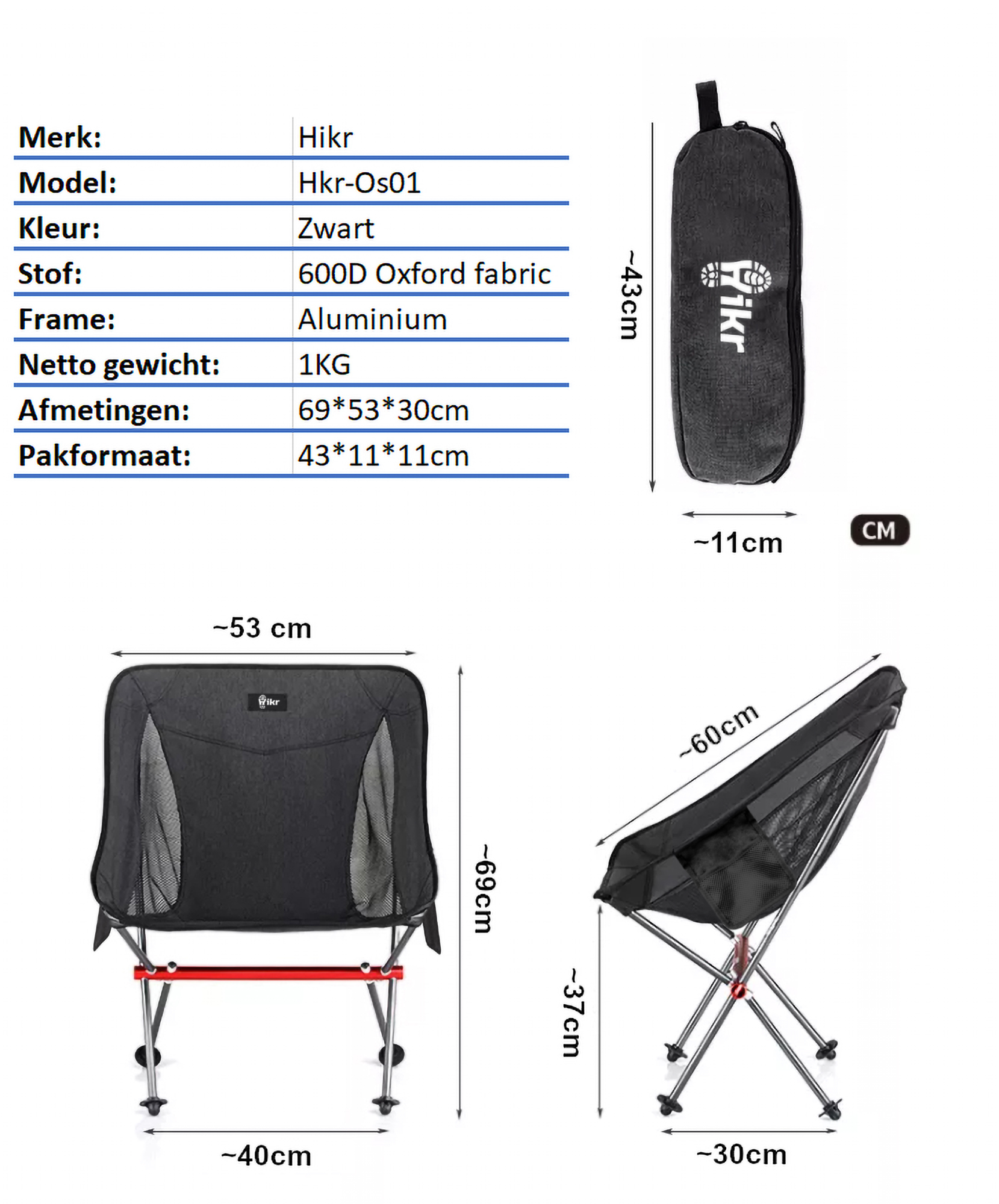 Hikr outdoor campingstoel