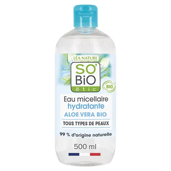 Água Micelar Hidratante So'Bio Étic Hydra Aloe Vera com Suco de Aloe Vera Orgânico 500ml