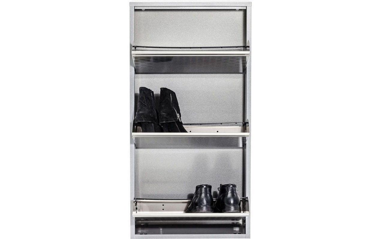 Schuhschrank Caruso 100 x 50 cm, Silber<br>Schuhmöbel