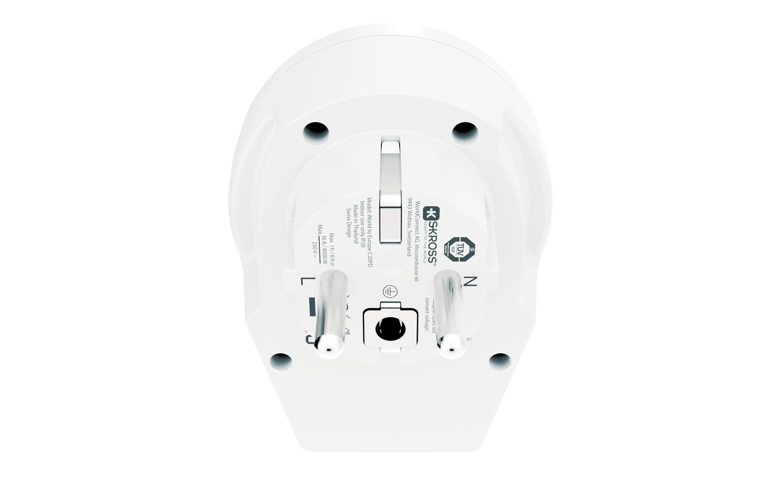 Reiseadapter Country World / Europe, USBReiseadapter für 2- und 3-polige Geräte