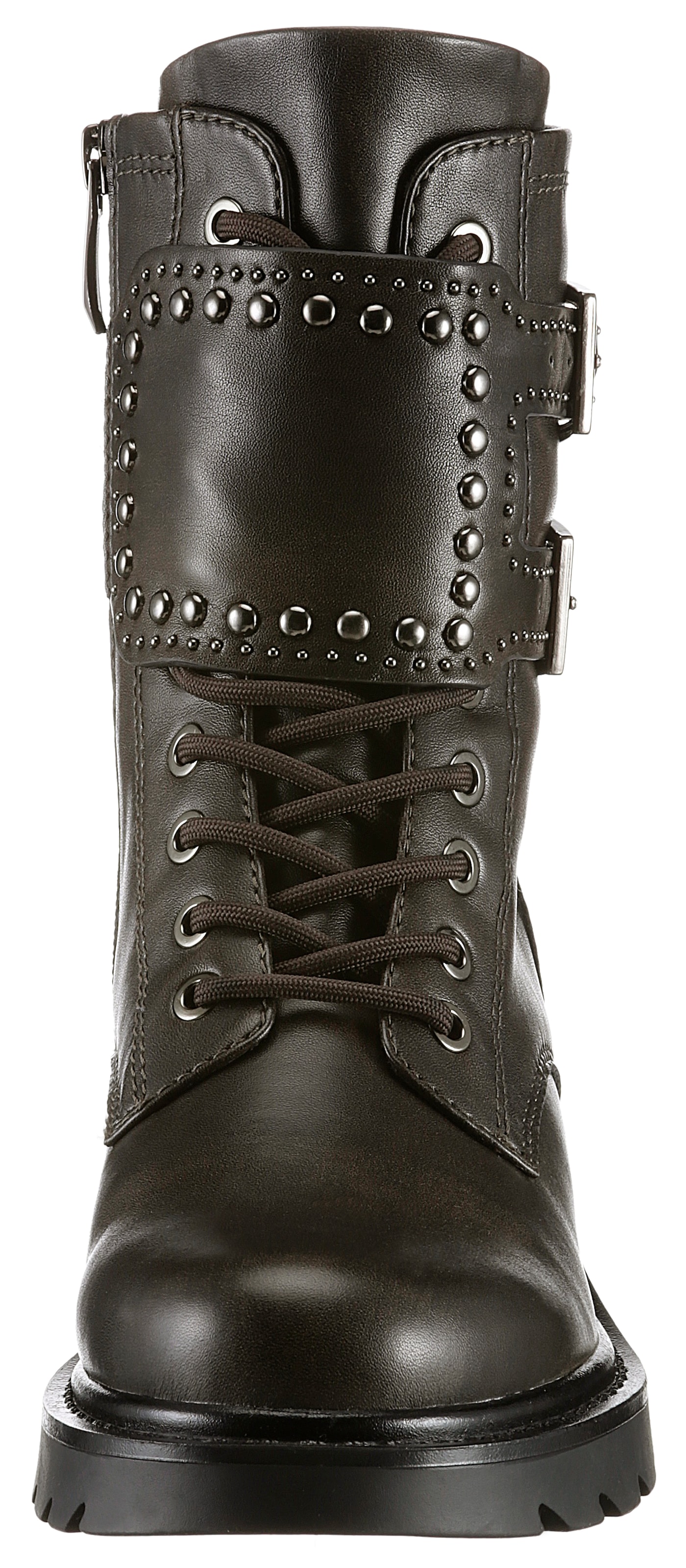 Tamaris Bikerboots  , Blockabsatz, Schnürboots, Schnürstiefelette mit Innenreissverschluss