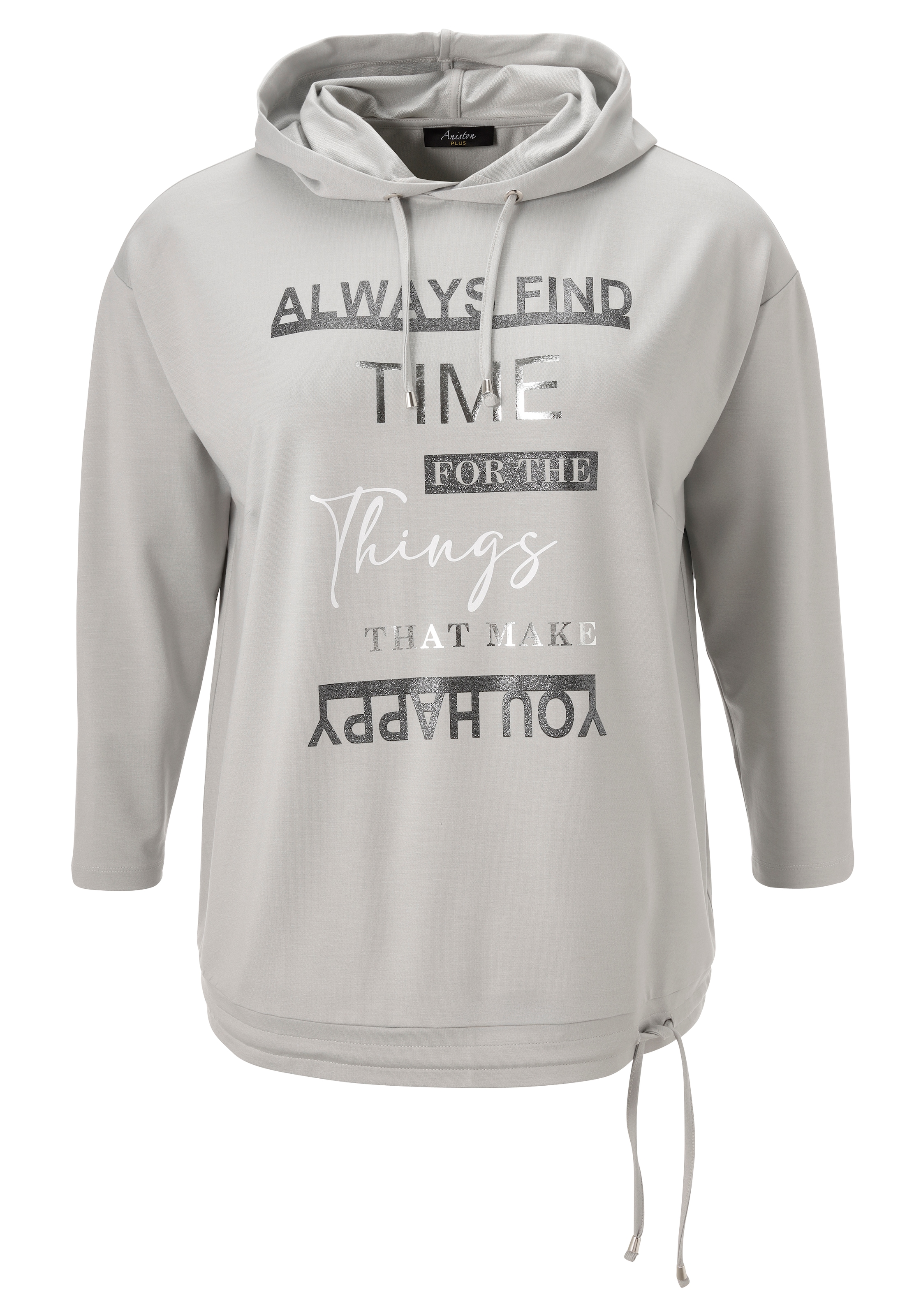 Aniston PLUS Kapuzensweatshirt , super bequeme Sweat-Qualität - NEUE KOLLEKTION