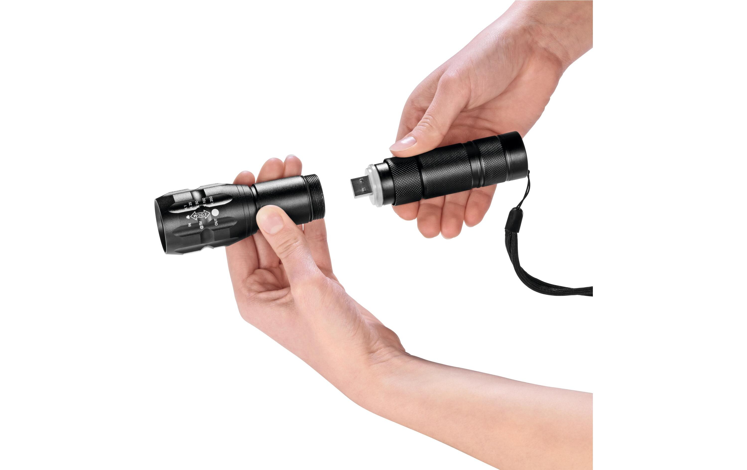 MAXXMEE Power-Taschenlampe 3.7 V 1800 mAh SchwarzVielseitige Akku-Taschenlampe