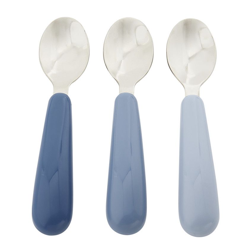 Lot de 3 couverts en métal Yummix - Bleu - Ecru