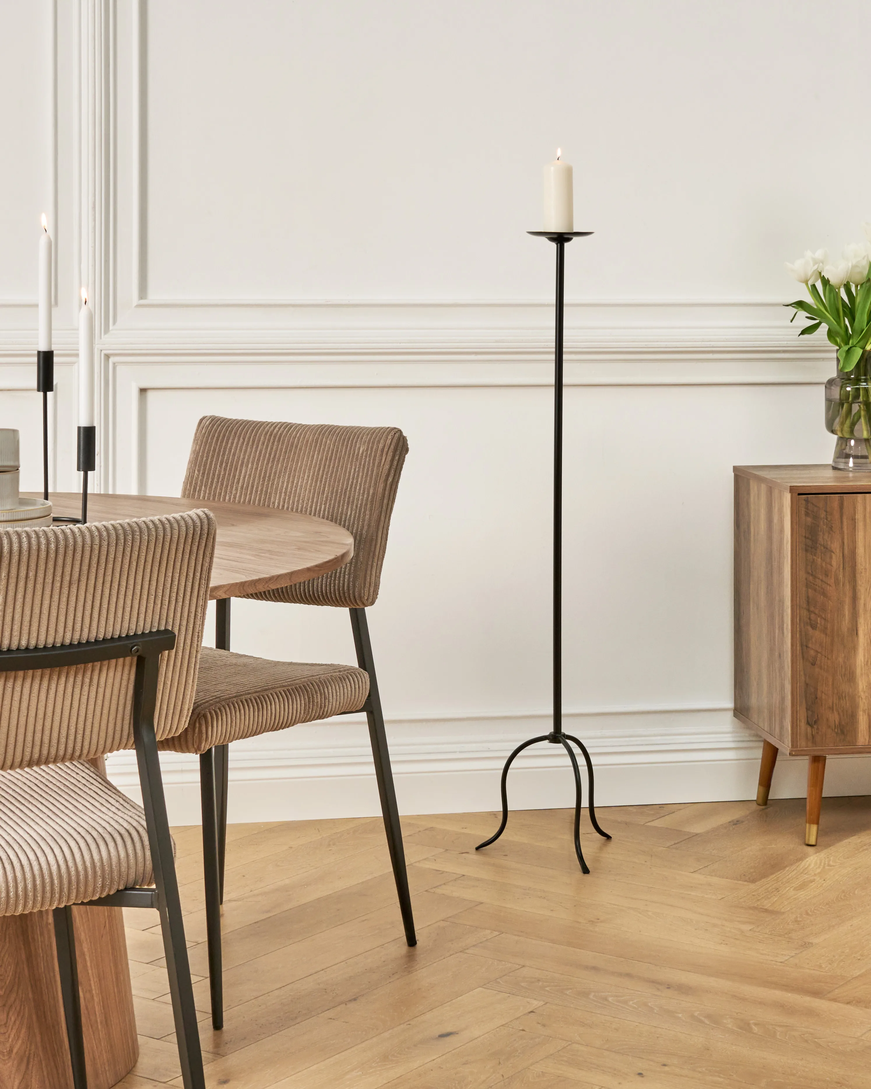 Kaarshouder ALMADA Metaal 118 cm Zwart