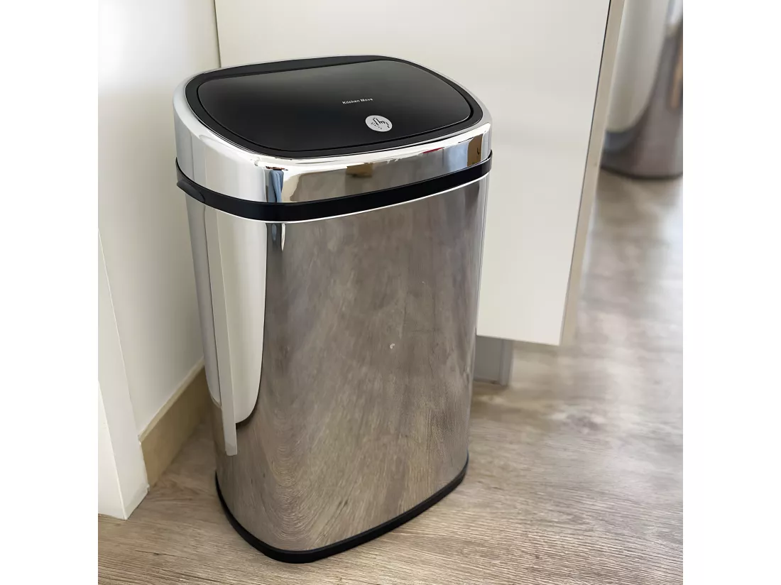 Poubelle de cuisine push CITY Argent Acier inoxydable 58 L