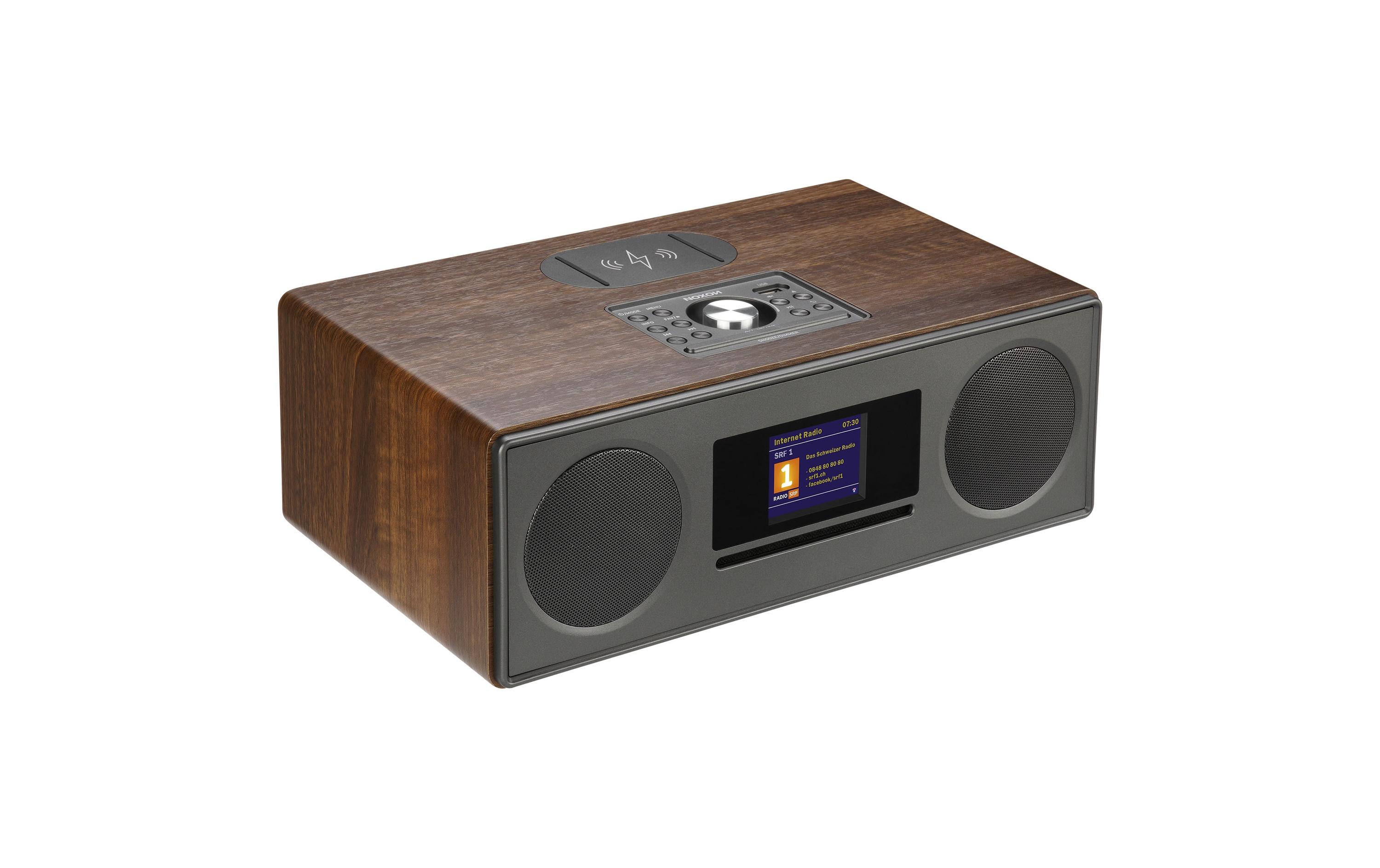 DAB+ Radio Pilatus – Walnuss<br>Internetradio mit DAB+, FM und induktiver Ladestation