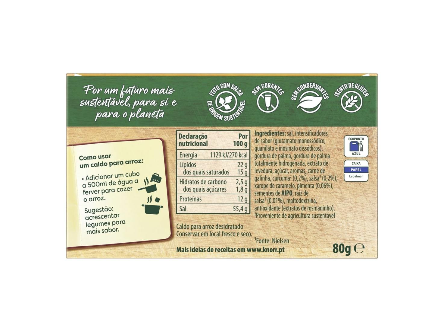 CALDO KNORR PARA ARROZ 8 CUBOS 80G