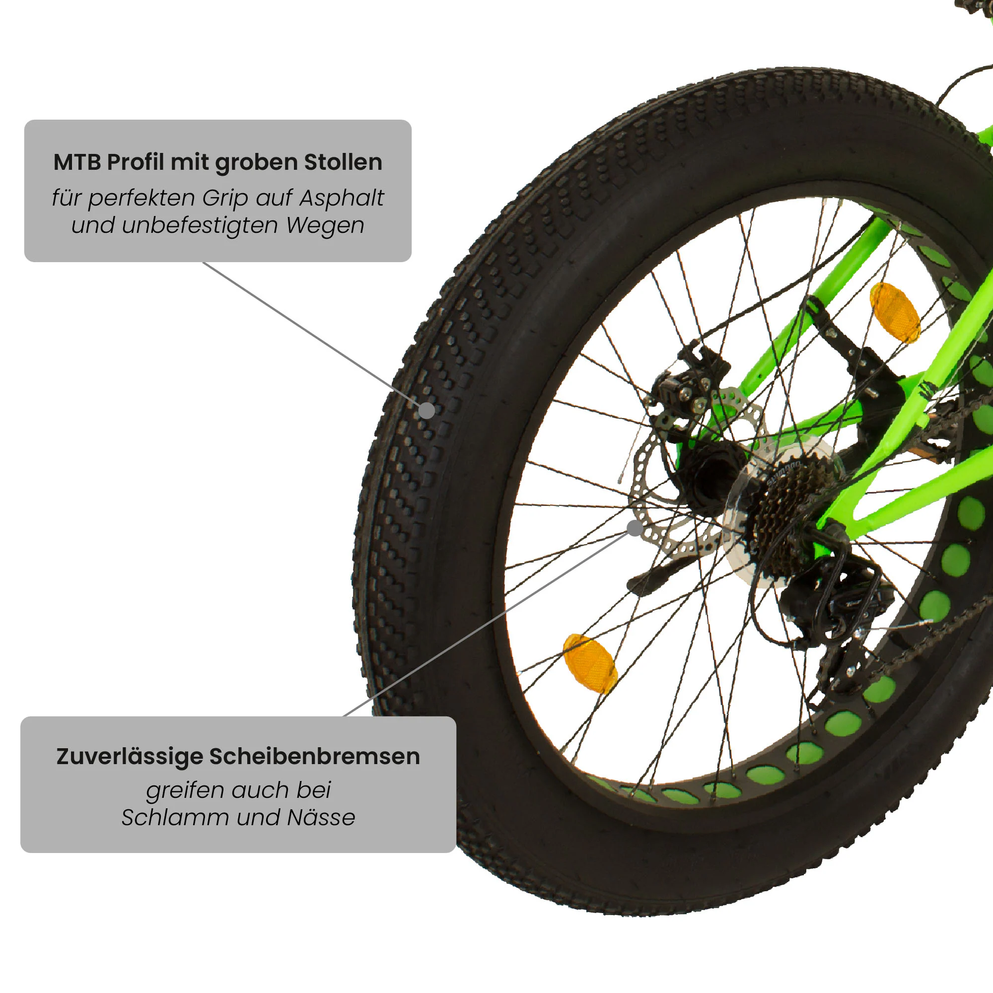 Galano Fatman 4.0 Fatbike 26 Zoll Herren Damen ab 155 cm Fahrrad 7 Gang MTB