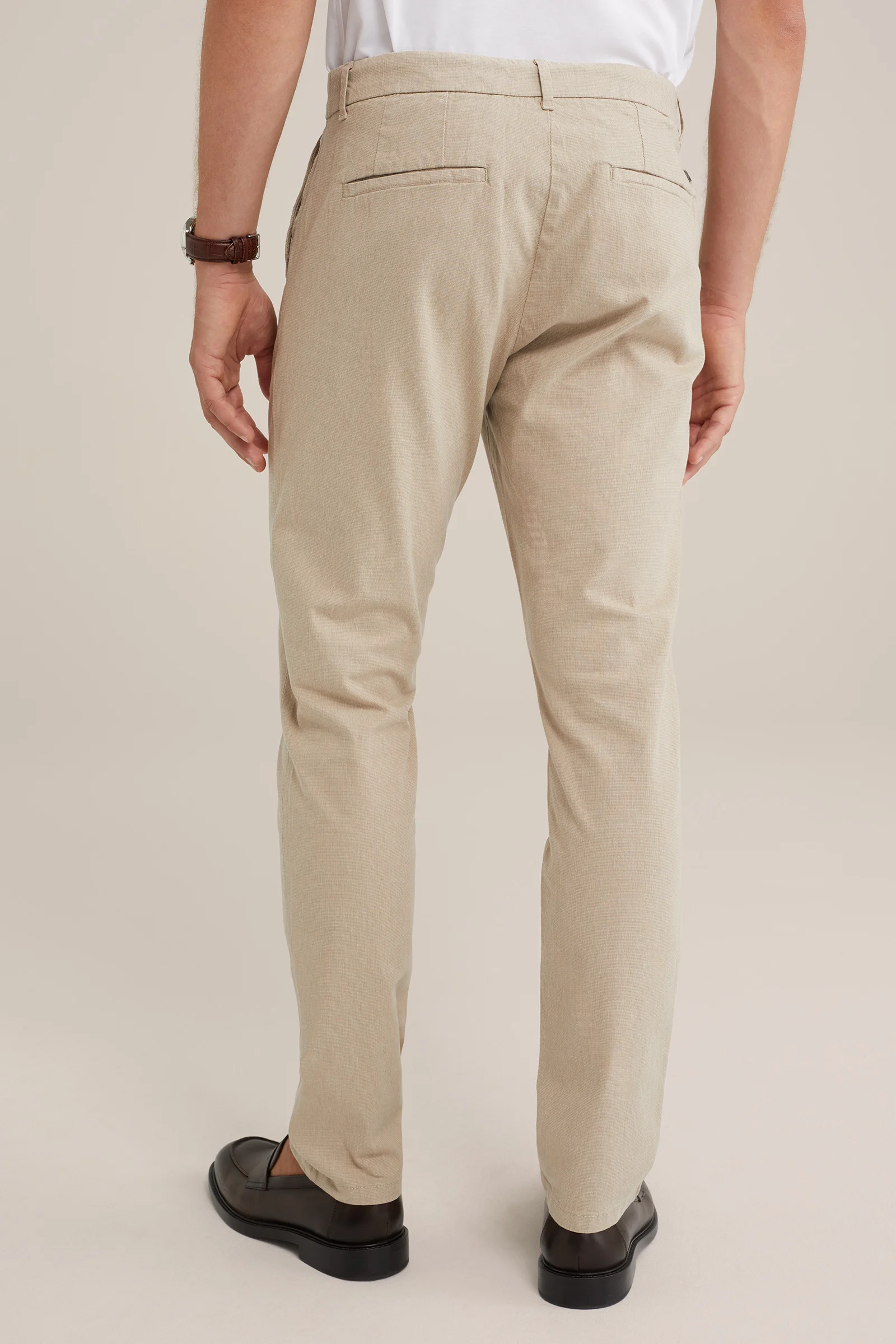slim fit chino met dessin Fundamentals Beige