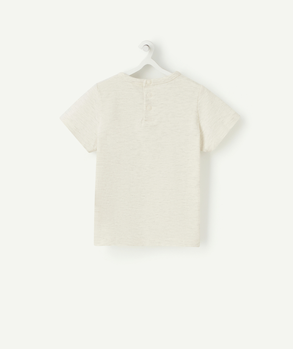 T-SHIRT BÉBÉ GARÇON EN FIBRES RECYCLÉES ÉCRU AVEC ANIMATION