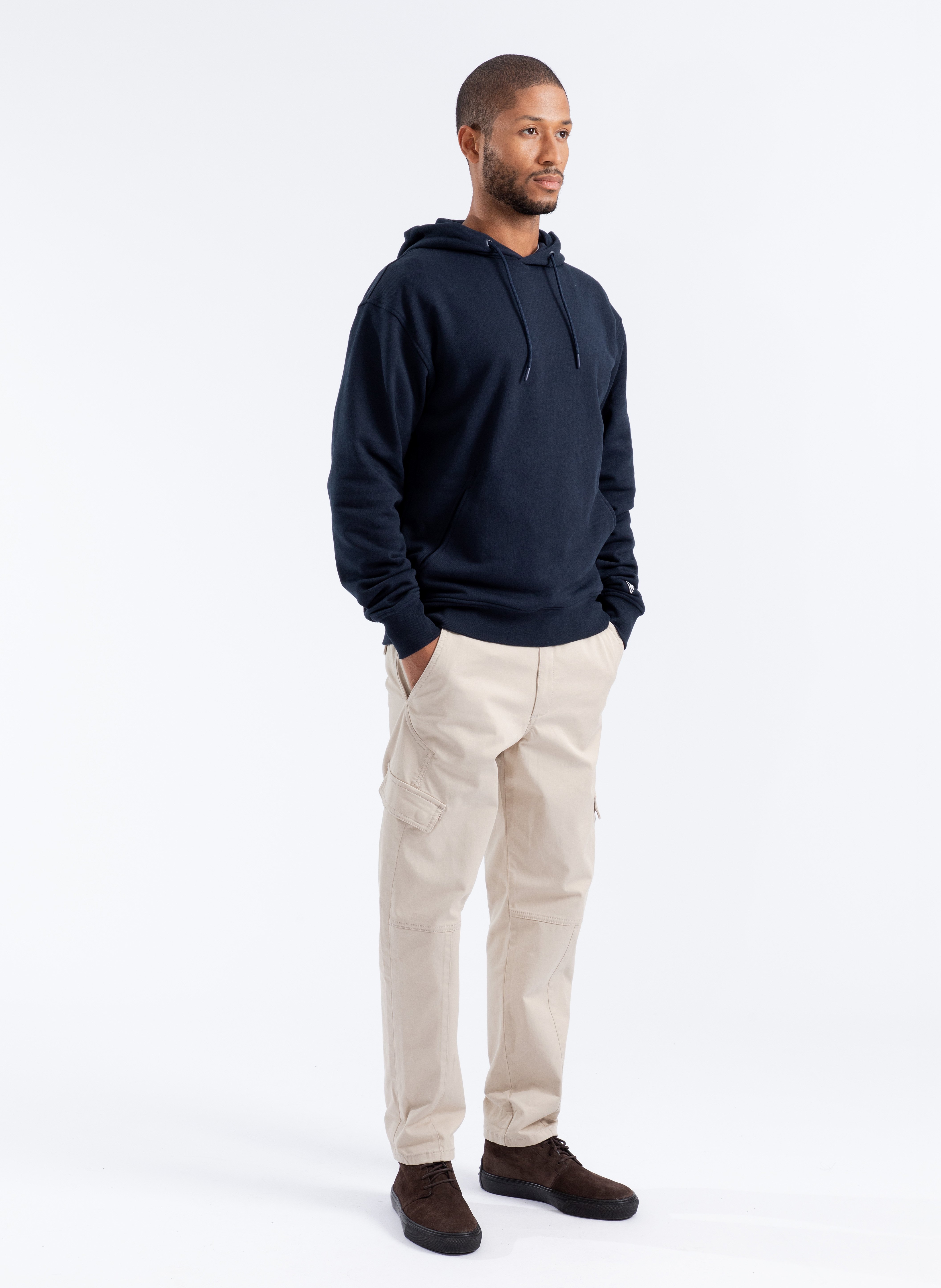 EVASION - Sweat ample à capuche en coton| Bleu