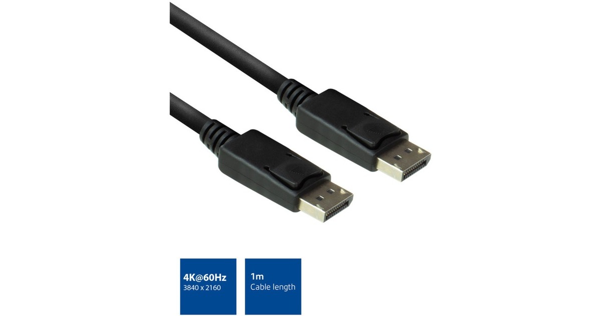 ACT Connectivity1 meter DisplayPort kabel male - male  (Zwart)