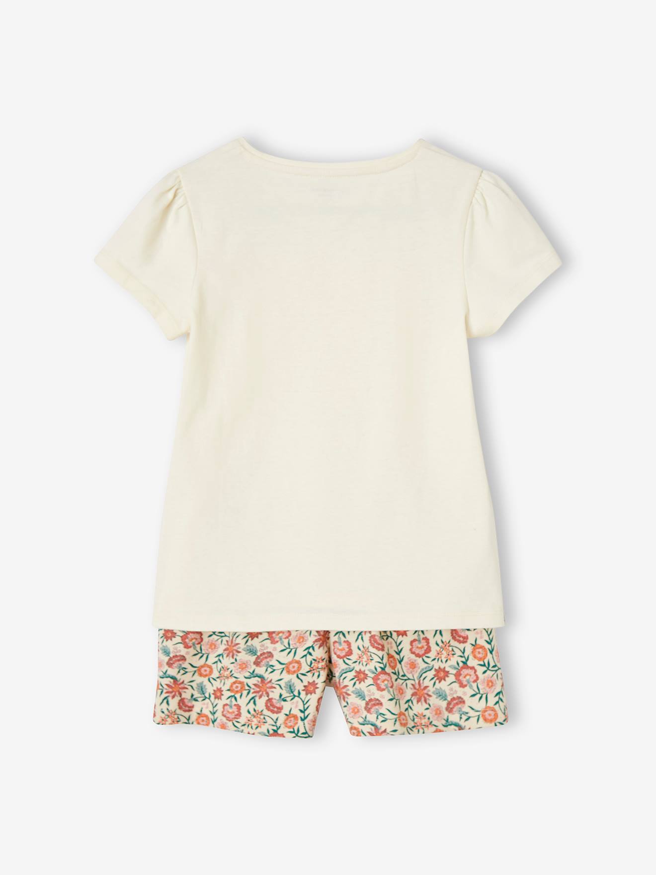 Conjunto de pijama estilo boêmio + pijama curto para meninas em rosa antigo