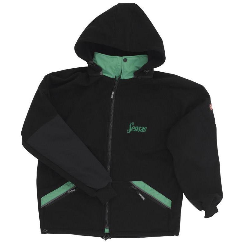 Veste Homme Sensas Windstopper A Capuche - Noir/Vert