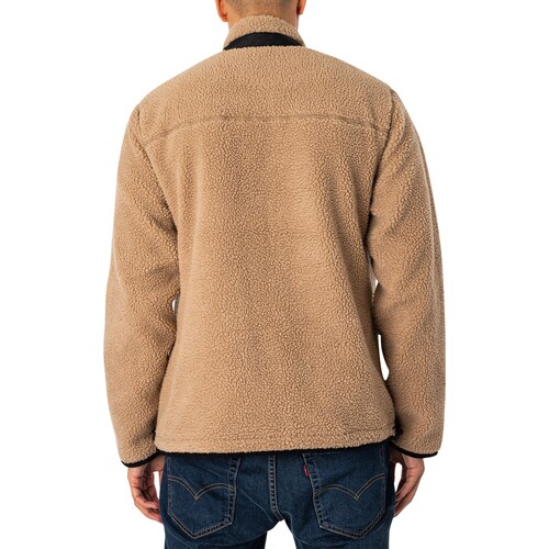 Schott - Chaqueta Polar De Borreguito Beige
