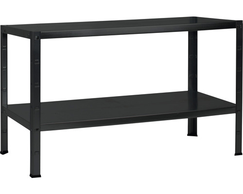 Schulte modulaire stellingkast, zwart structuur, 43x120x40 cm, 2 legplanken, draagvermogen 130 kg