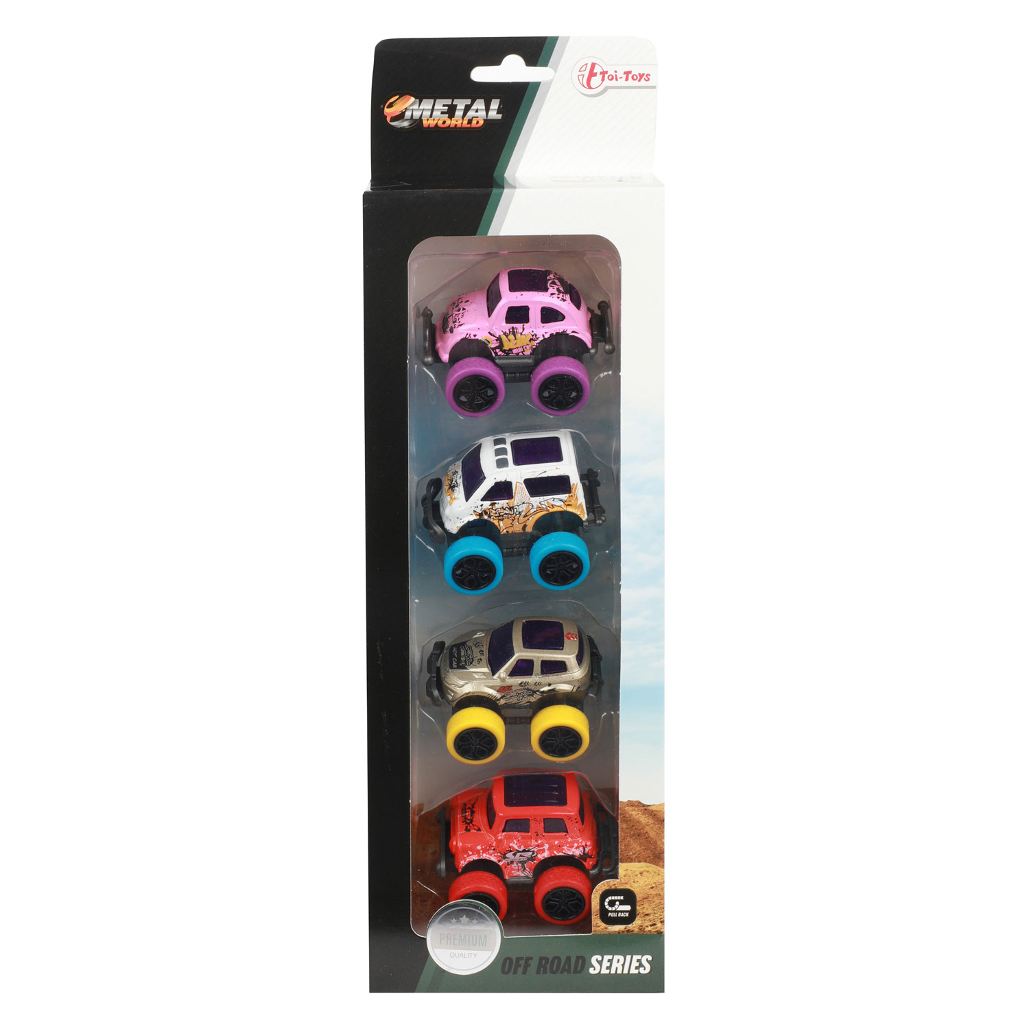 Metal Off Road Auto's, 4st.