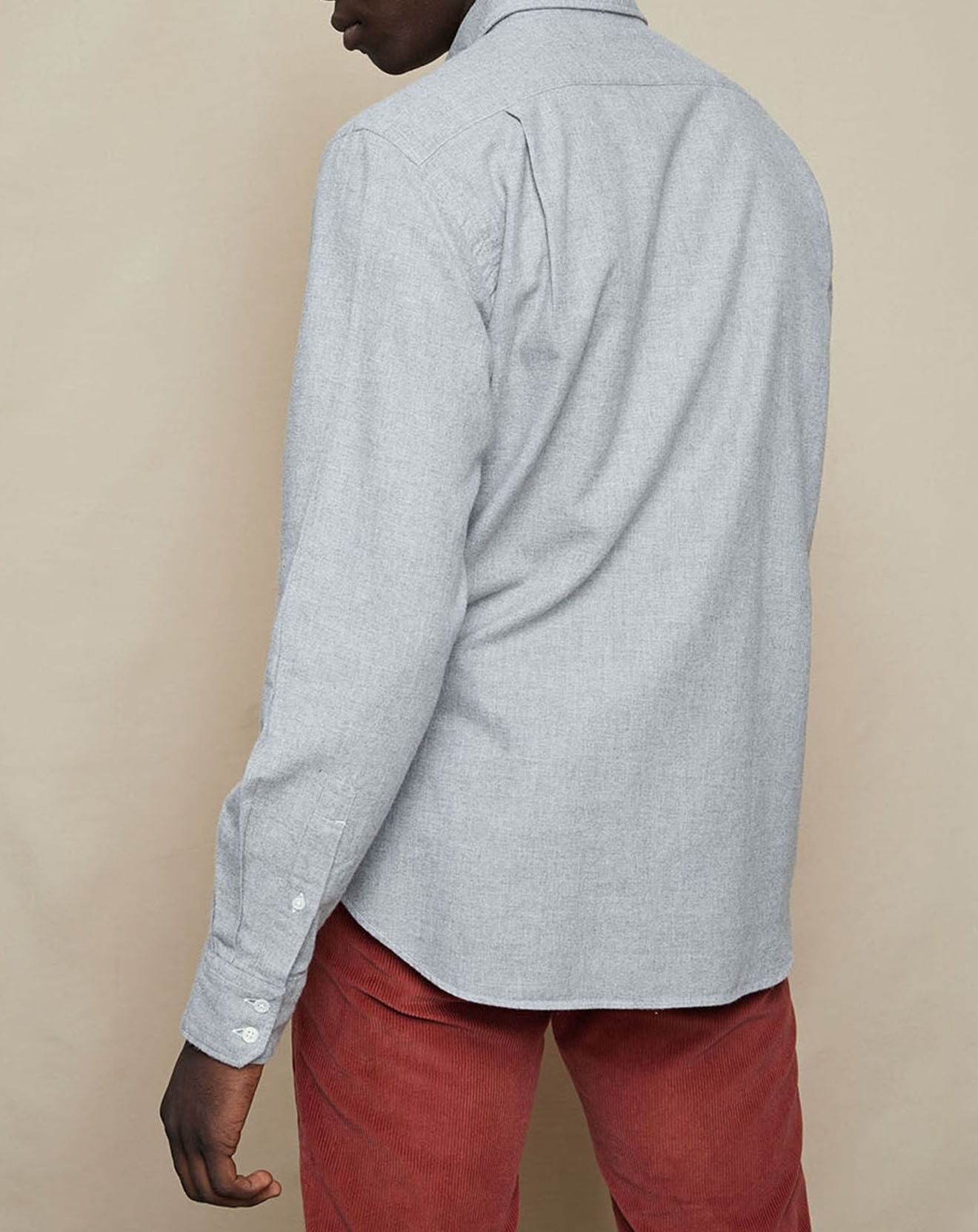 Hartford Chemise Regular Fit en Flanelle de Coton Paul grise