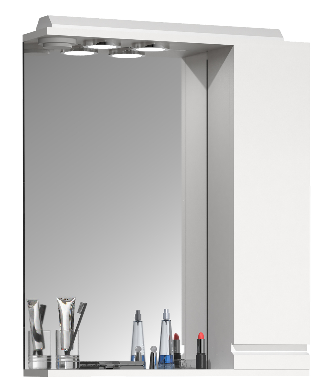 Spiegelschrank SILORA L - weiß - mit Beleuchtung - 60 cm
