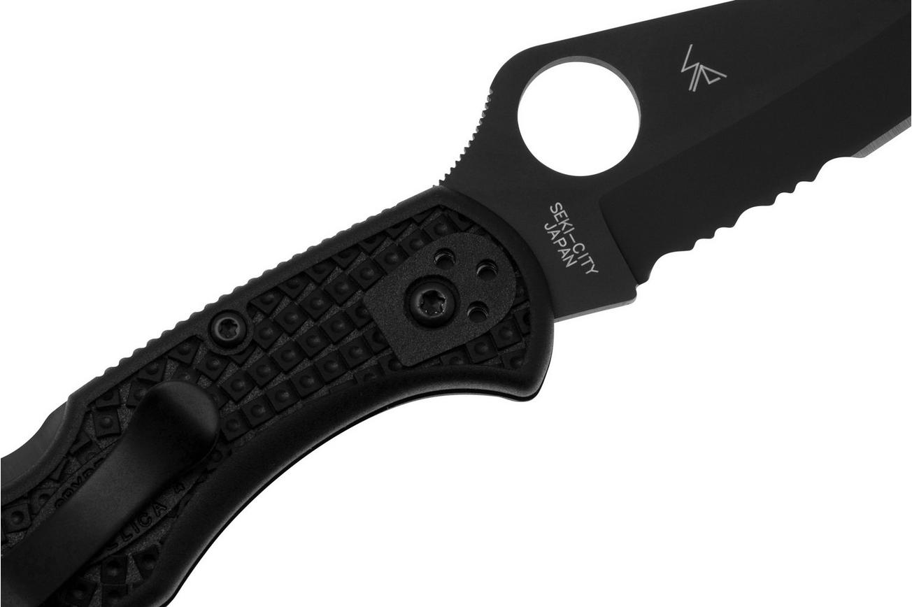 Spyderco Delica 4 Lightweight Black C11PSBBK Black FRN, partly serrated zakmes