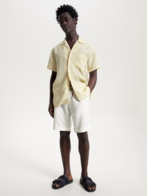 Camisa Tommy Hilfiger x Vacation em linho com gola aberta