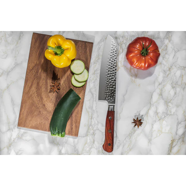 Couteau Fukito Rosewood Damas modèle santoku 18cm Fukito