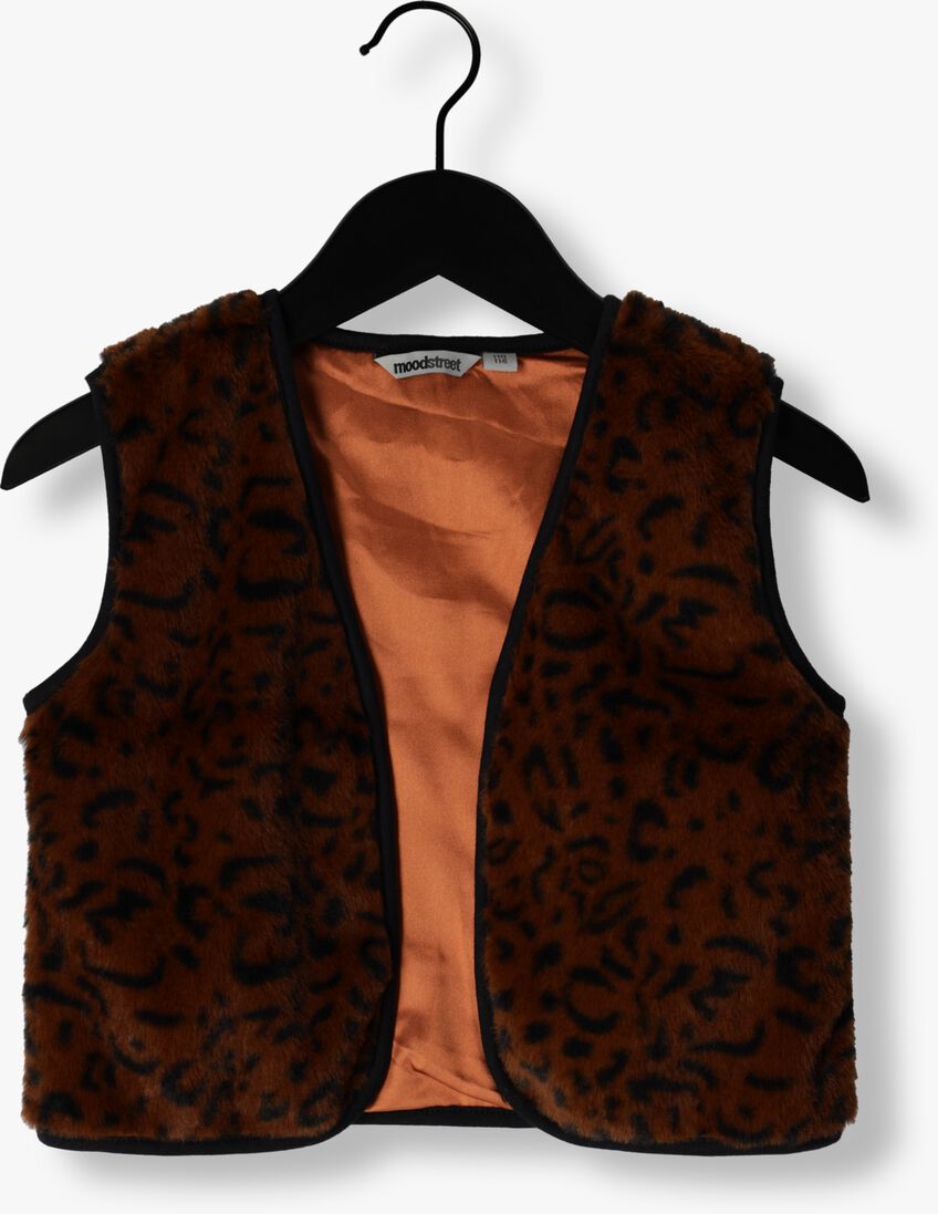 MOODSTREET leopard moodstreet gilet fake fur gilet