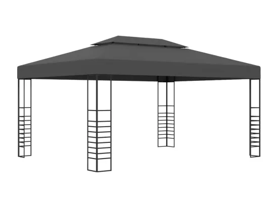 Tonnelle avec guirlande lumineuse à LED 3x4 m Anthracite