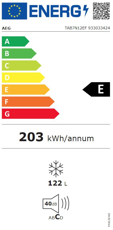 AEG inbouw diepvries TAB7N12EF - 122L - no frost