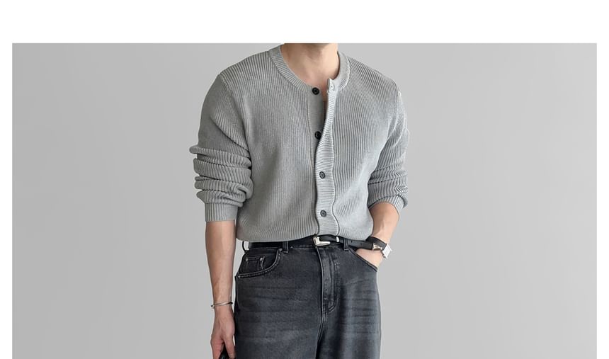Okwano - Effen geribbeld vest met ronde hals
