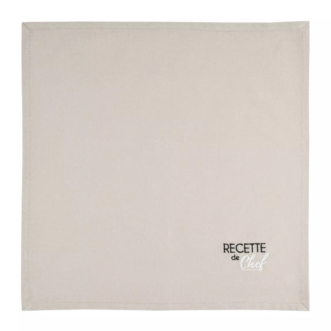 Lot de 2 serviettes coton (40 x 40 cm) Duo Beiges
