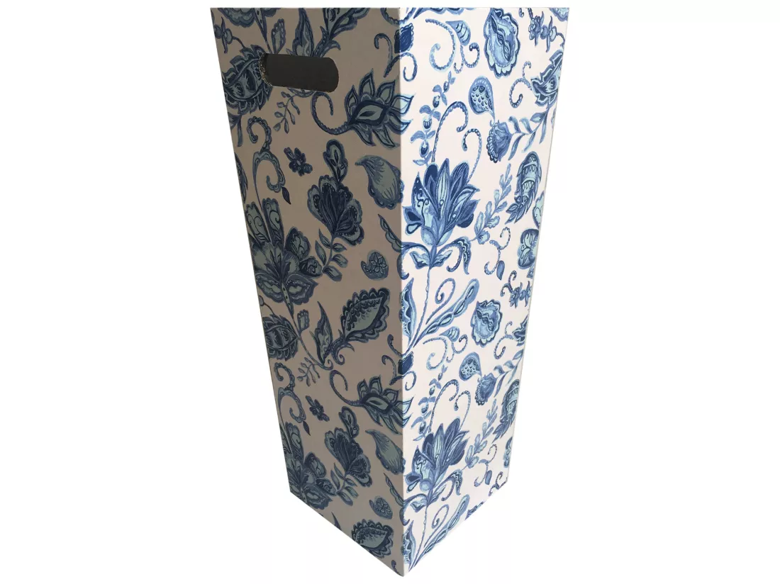 Porte-parapluies Stockage Canvas Mdf Blanc Bleu Vintage 50x21x21