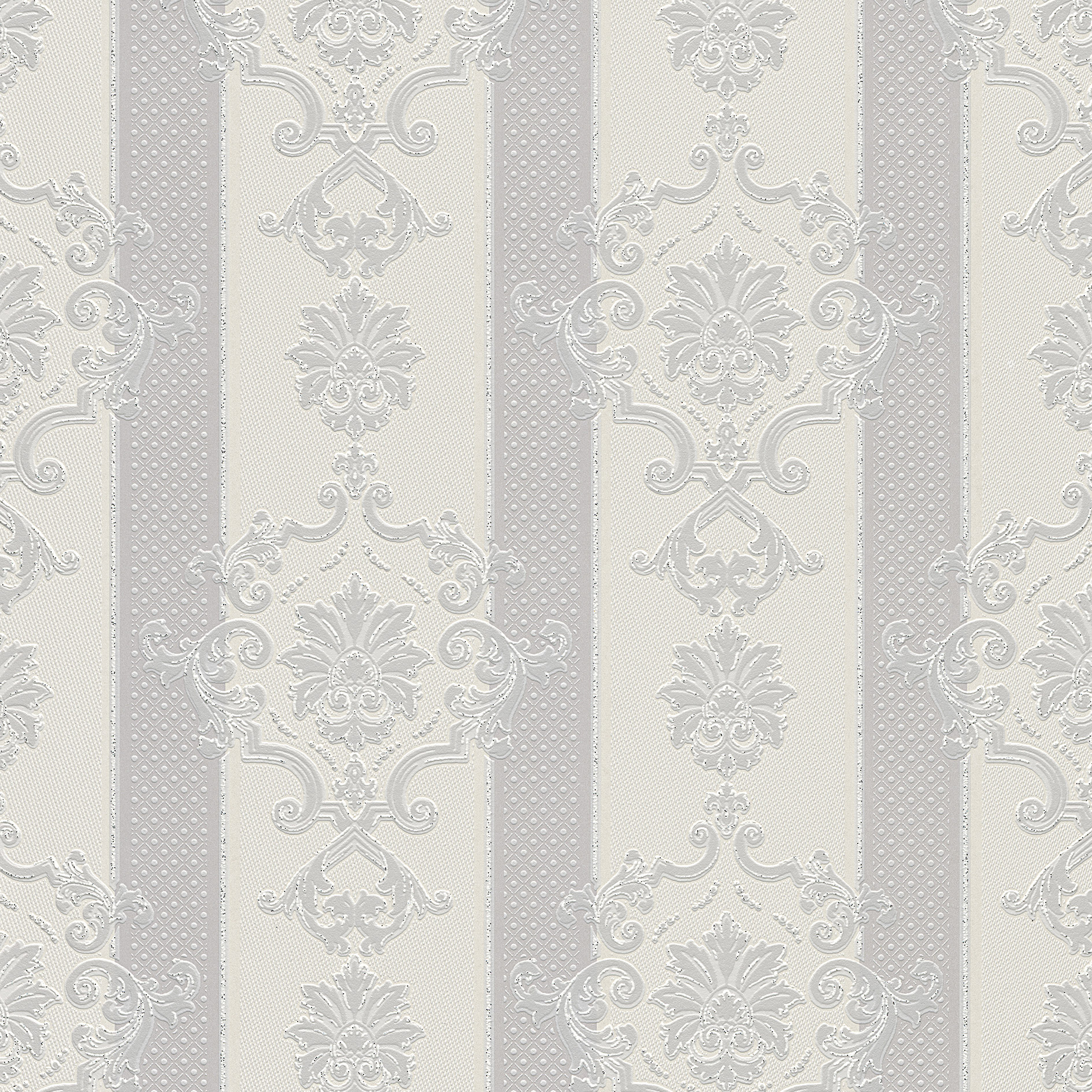 Papiertapete - grau - Ornamente - 10 Meter