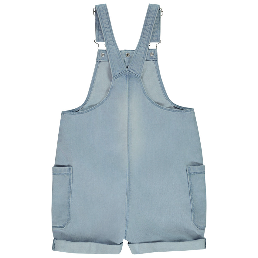 Salopette courte et large en jean avec poches pour fille