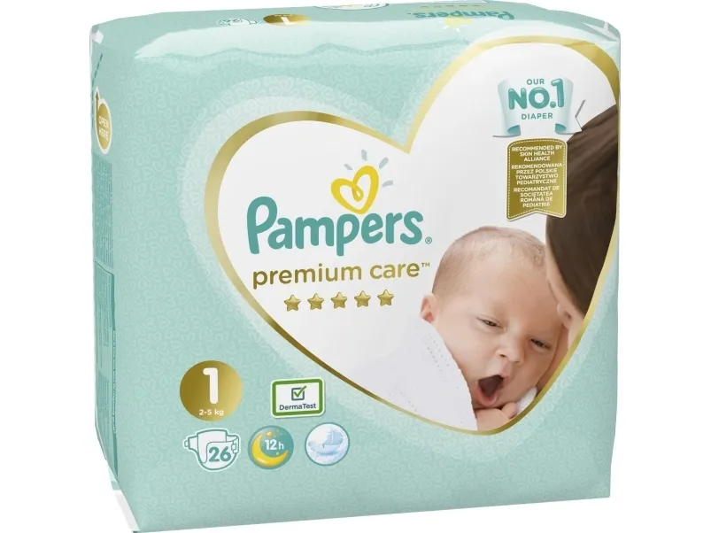Pampers Premium Care 1-bleer, 2-5 kg, 26 stk.
