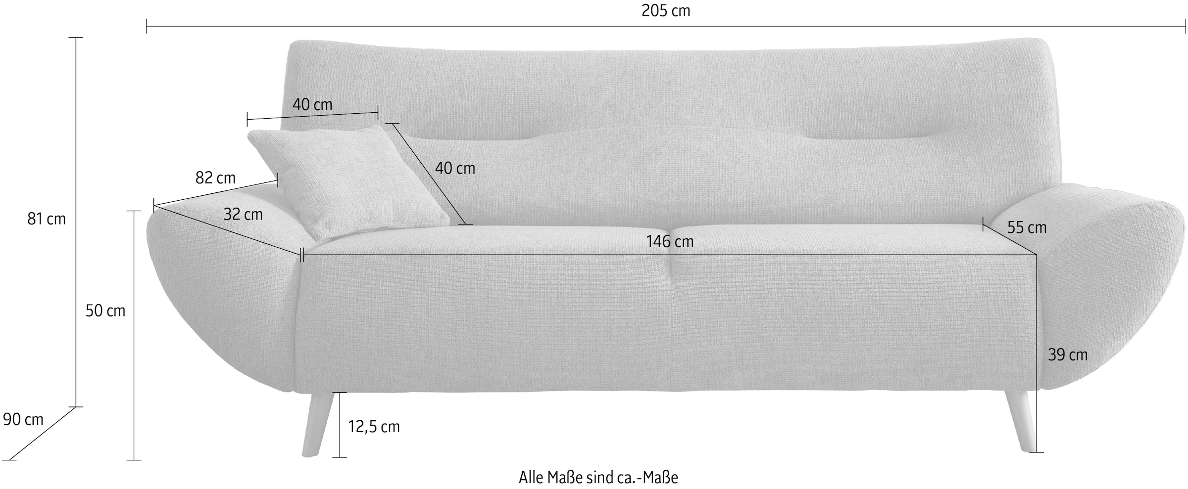 INOSIGN 3-Sitzer »Drago« frei im Raum stellbar, inkl. 1 Zierkissen