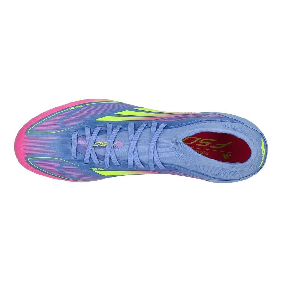 adidas F50 Pro Mid FG Celestial Victory - Blue Fusion/Lucid Lemon/Lucid Pink Femme