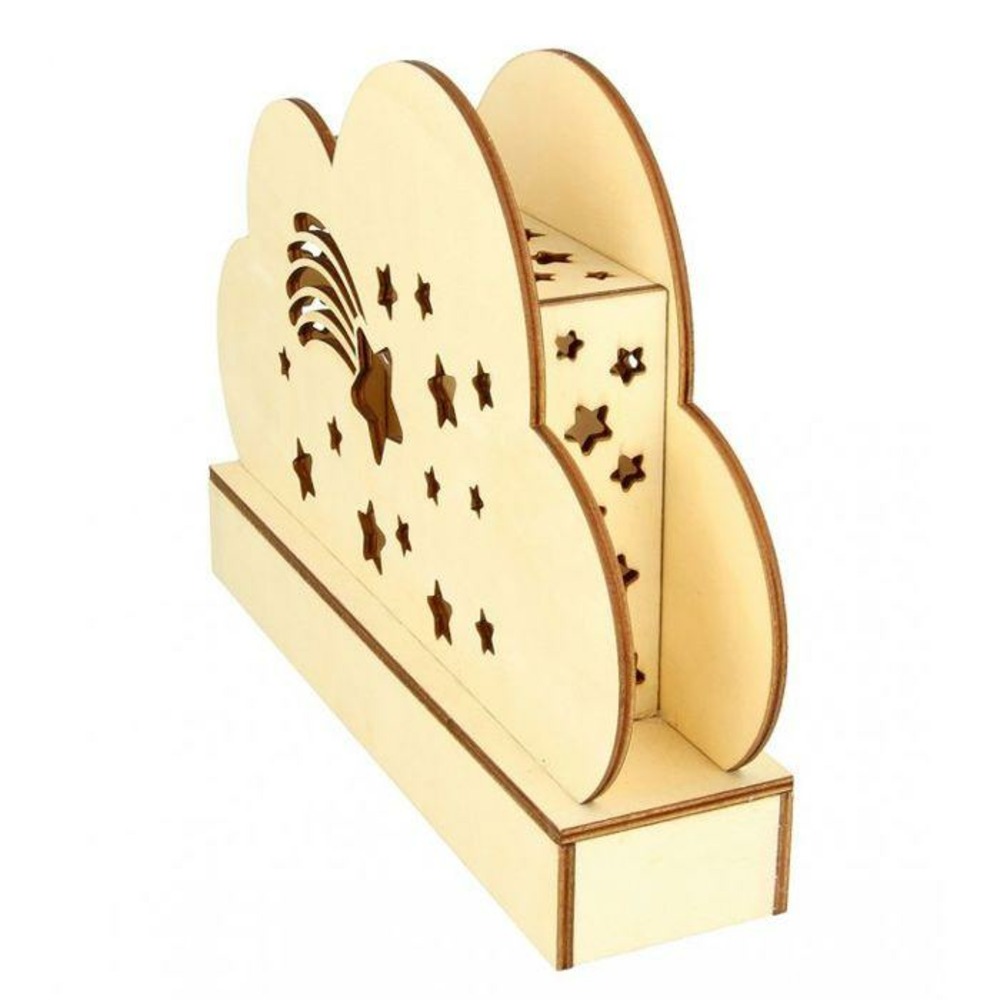 Lampe nuage en bois à décorer 25 x 13,7 cm