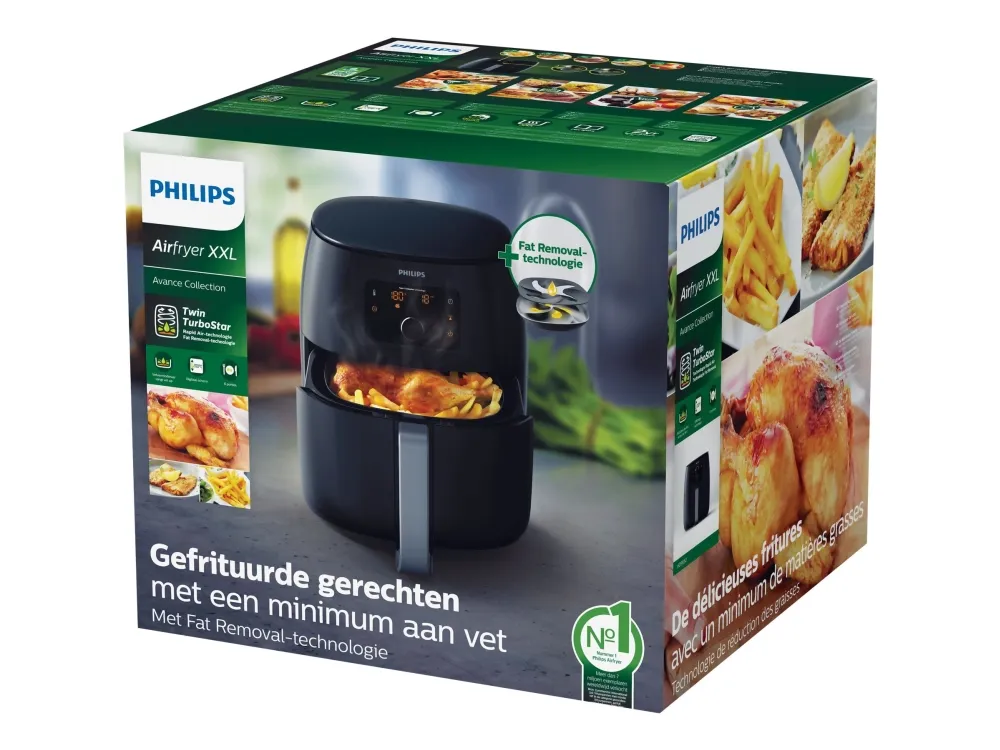 Philips Avance Collection XXL HD9650 Twin TurboStar - Varmluftsrister - 2.2 kW - sort