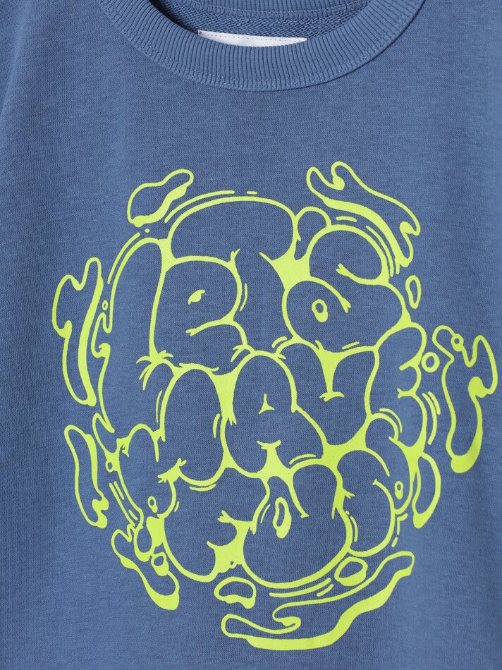 Conjunto de moletom e calça de duas peças - Azul Médio
