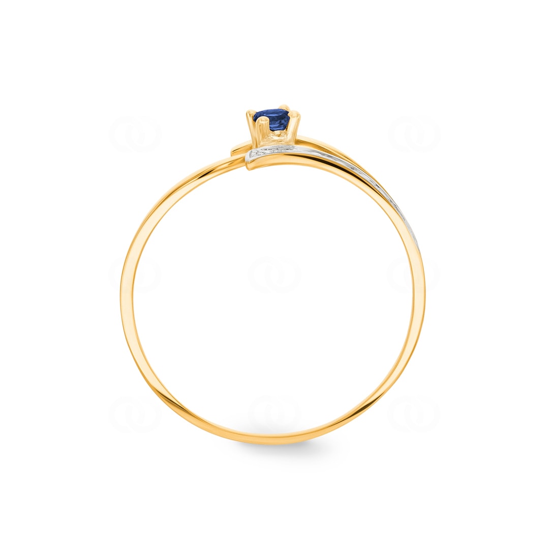 Damenring 750/18 K Gelbgold mit Saphir